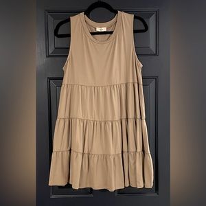 NWT- Entro solid reared dress- Color is toast- Size medium
